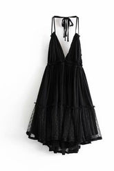 Boho Backless Lace Spliced Dress