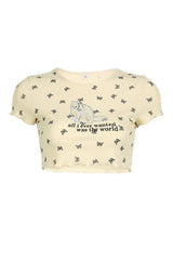 Butterfly Cat Print Top