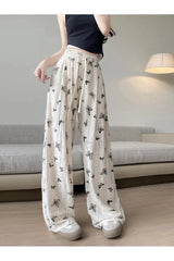 Butterfly Embroidered Wide-Leg Pants