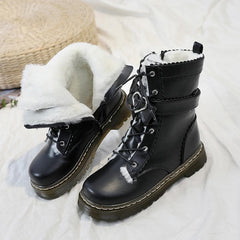 Love Heart Bow Strap Inner Fleece Martin Boots