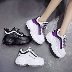 Lettering Color Block Platform Sneakers