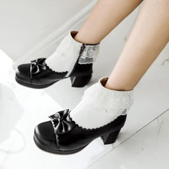 Pink/Purple/Black Sweet Bow Heels Shoes S12960