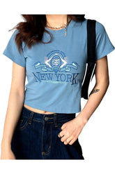 Cartoon Letter Print T-shirt