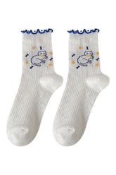 Dünne Sommersocken mit Cartoon-Motiv