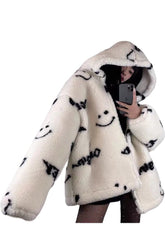 Herbstliche Winterjacke aus Kaschmir mit Print