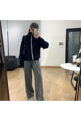 Herbstlicher Kaschmir-Cardigan mit Reißverschluss und Stehkragen