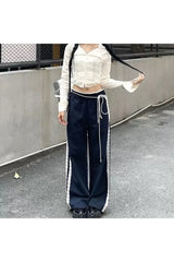 Casual Lace-Trim Joggers