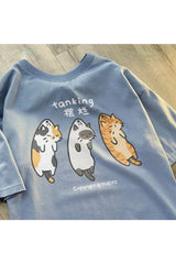 Cat Design Cotton T-shirt