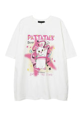 Y2k-T-Shirt mit Katzen-Print