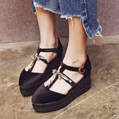 Red/Green/Black Sweet Platform Sandals Shoes