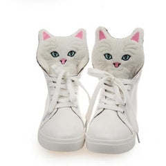 Black/White Kawaii Kitty High Sneakers