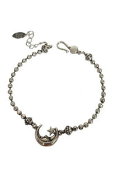 Himmlisches Silberarmband mit Mond und Stern