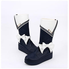 3 Colors Sailor Star Bow High Boots