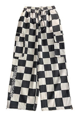 Pantalon large à carreaux