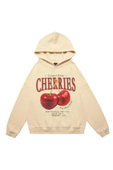 Sweat à capuche Harajuku à imprimé cerises d'automne