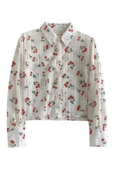 Bluse mit Kirschblüten-Knopfleiste