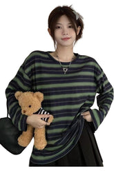 Schickes gestreiftes Unisex Langarm T-Shirt