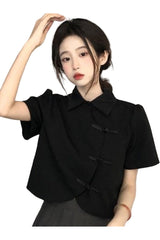 Chinese Style Crop Top Shirt