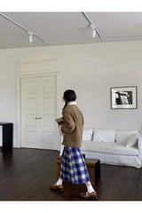 Jupe midi à carreaux Classic Academia