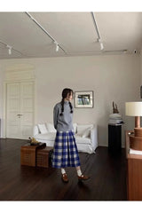 Jupe midi à carreaux Classic Academia