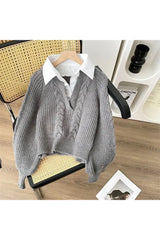 Pull classique à col torsadé