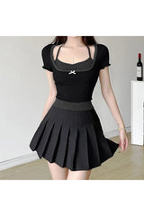 Contrast Fake Two-Piece Top