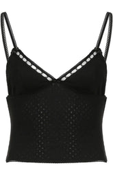 Contrast Lace Bow Top