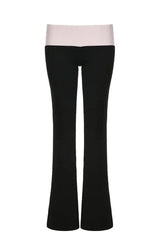 Contrast Patch Flare Pants