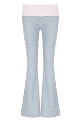 Contrast Patch Flare Pants