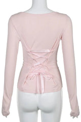 Coquette Style Ribbons Tie-up Tee