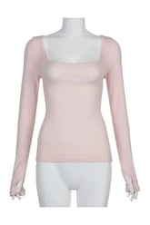 Coquette Style Ribbons Tie-up Tee