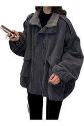 Herbst Cord Samt Winterjacke