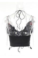 Crop top avec superposition de papillons