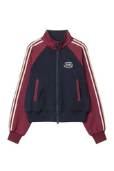 Herbstliche Cropped Y2K Vintage Reißverschlussjacke