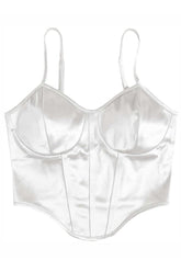 Satin-Camisole mit abgerundetem Saum