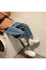 Herbst Süße Kawaii Katzen Jeans