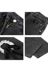 Herbstliche süße Spitzenjeans