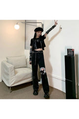 Herbstliche süße Spitzenjeans