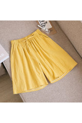 Cute Solid Cotton Linen Shorts