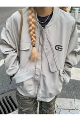 Herbst Cyber Y2K Bomberjacke