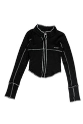 Cyber Y2k Schmales Langarm-Crop-Top