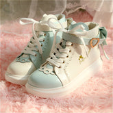 Sweet Pastel Color Kawaii Bowknot Heart High-top Shoes BE517