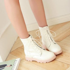 White/Beige/Black/Pink Pastel Lolita Boots