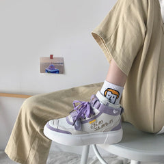 Korean Cute Sneakers Casual Velcro Running Shoes BE031