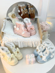 Kawaii Sweet Plush Warm Cute Bowknot Winter Snow Boots BE514