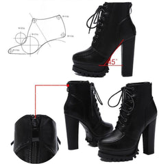 Black Elegant High Heel Boots S12807