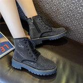 Black/Brown Gothic Rhinestone Martin Boots
