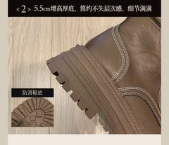 Faux Leather Lace-Up Platform Short Boots