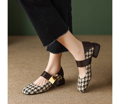 Houndstooth Mary Jane Shoes