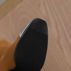 Denim Pointed Toe Chunky Heel Short Boots